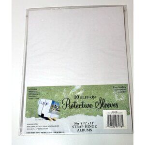 6 Westrim Slip On Protective Sleeves Fits 8 1/2" x 11" Page Strap Albums